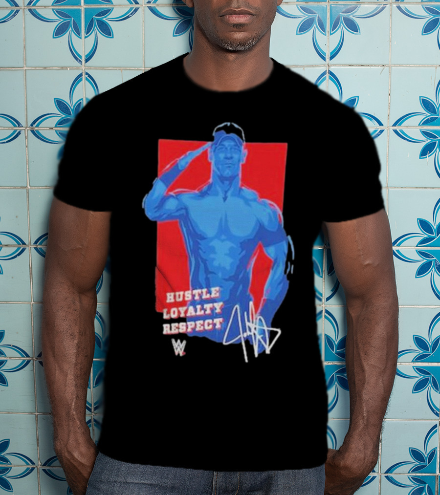 WWE John Cena Hustle Loyalty Respect Salute Signature T-Shirt