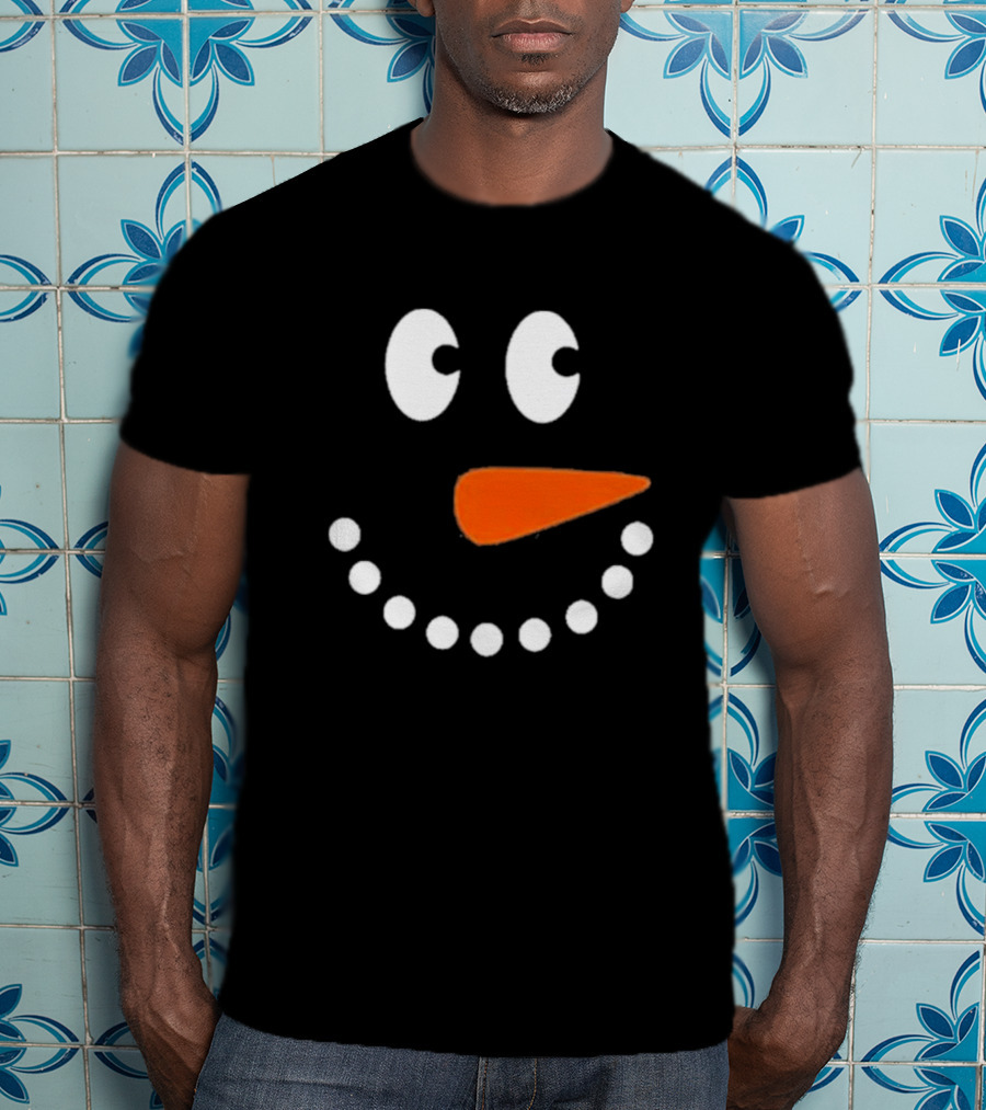 Joyful Snowman Face Christmas Holiday T-Shirt