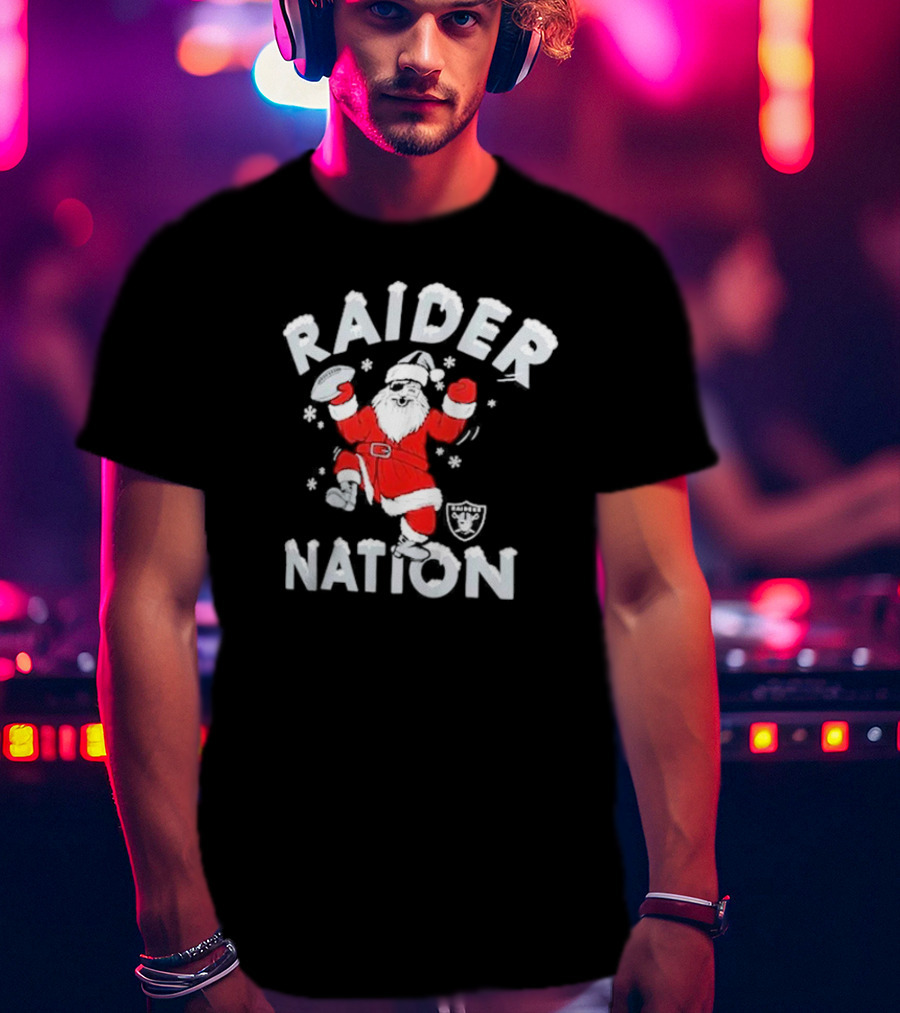 Raider Nation Santa Holiday Las Vegas Raiders Homage Tri-blend T-Shirt
