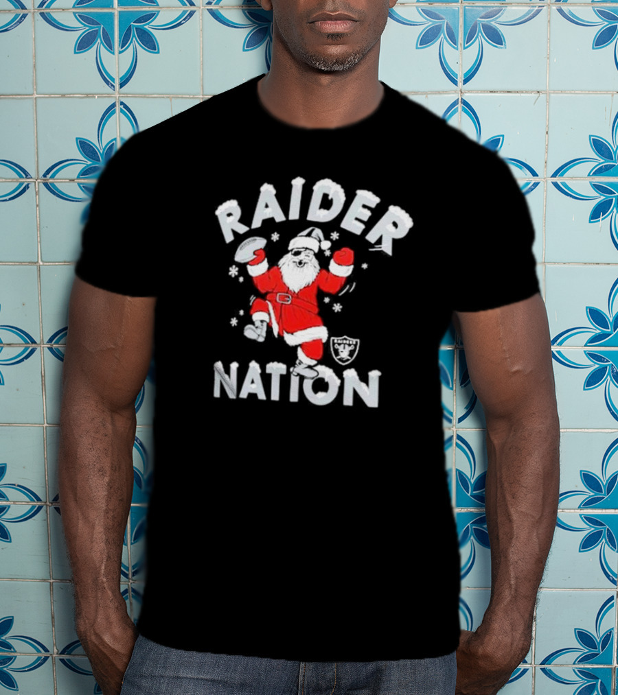 Raider Nation Santa Holiday Las Vegas Raiders Homage Tri-blend T-Shirt