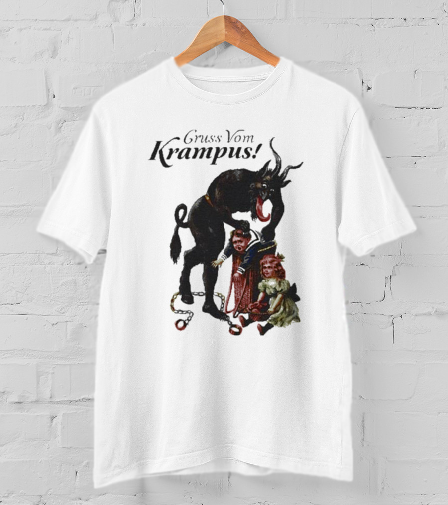 Meowy Krampus Gruss Vom Krampus Christmas Feline Holiday Mischief T-Shirt
