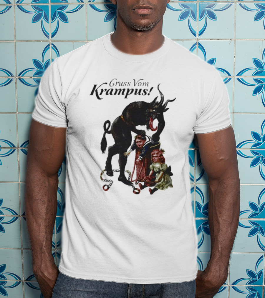 Meowy Krampus Gruss Vom Krampus Christmas Feline Holiday Mischief T-Shirt