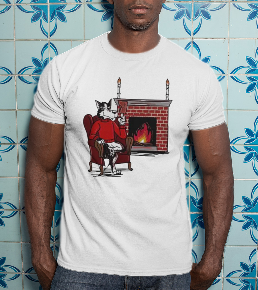 Ncs Fireplace Cozy Winter Wolf By The Hearth T-Shirt