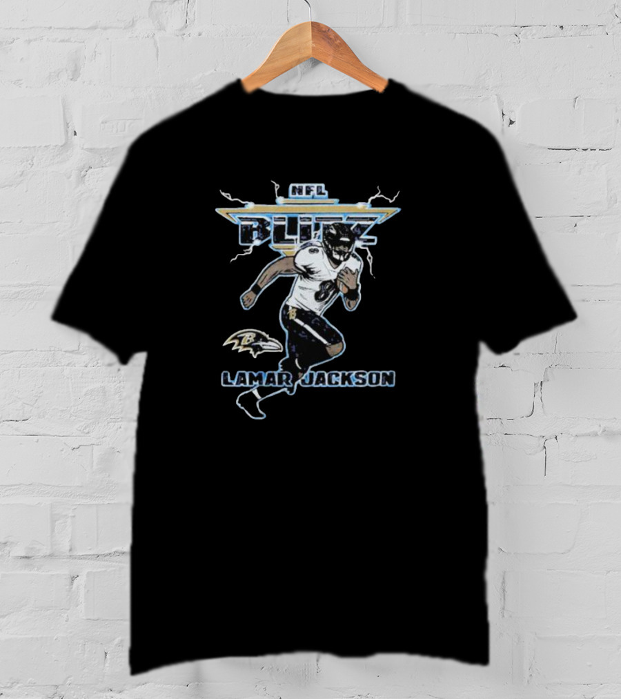 NFL Blitz Baltimore Ravens Lamar Jackson T-Shirt