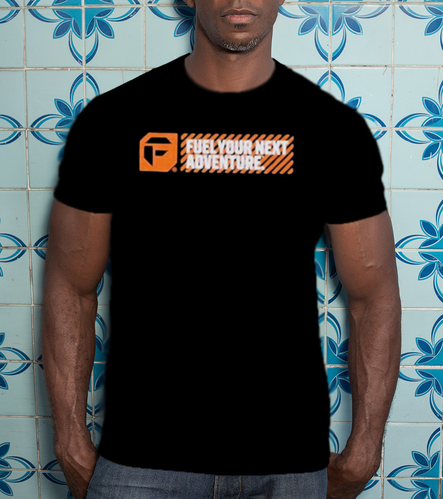 Fuel Your Next Adventure FP Logo Orange Stripes T-Shirt