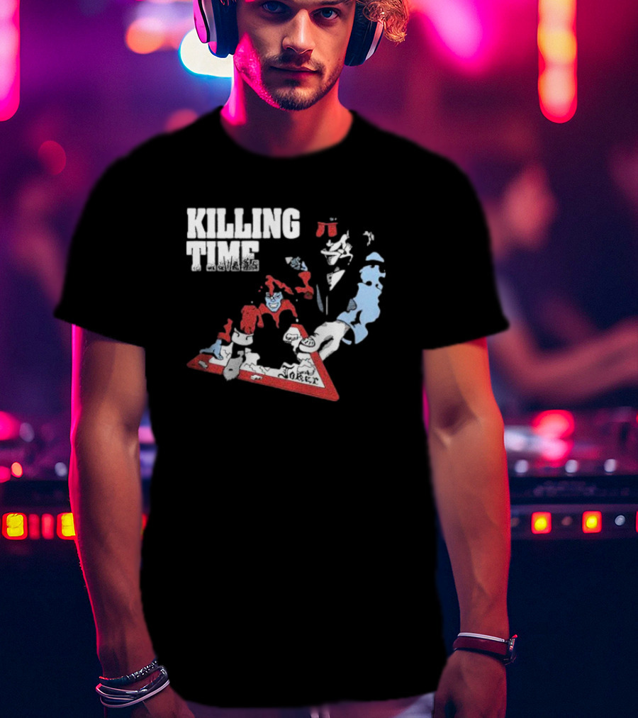 Killing Time Dealer Joker Playing Cards Motif T-Shirt
