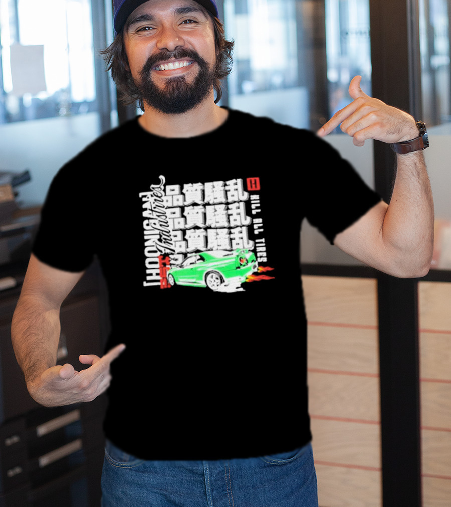 Hoonigan Industries Kill All Tires Green Car T-Shirt