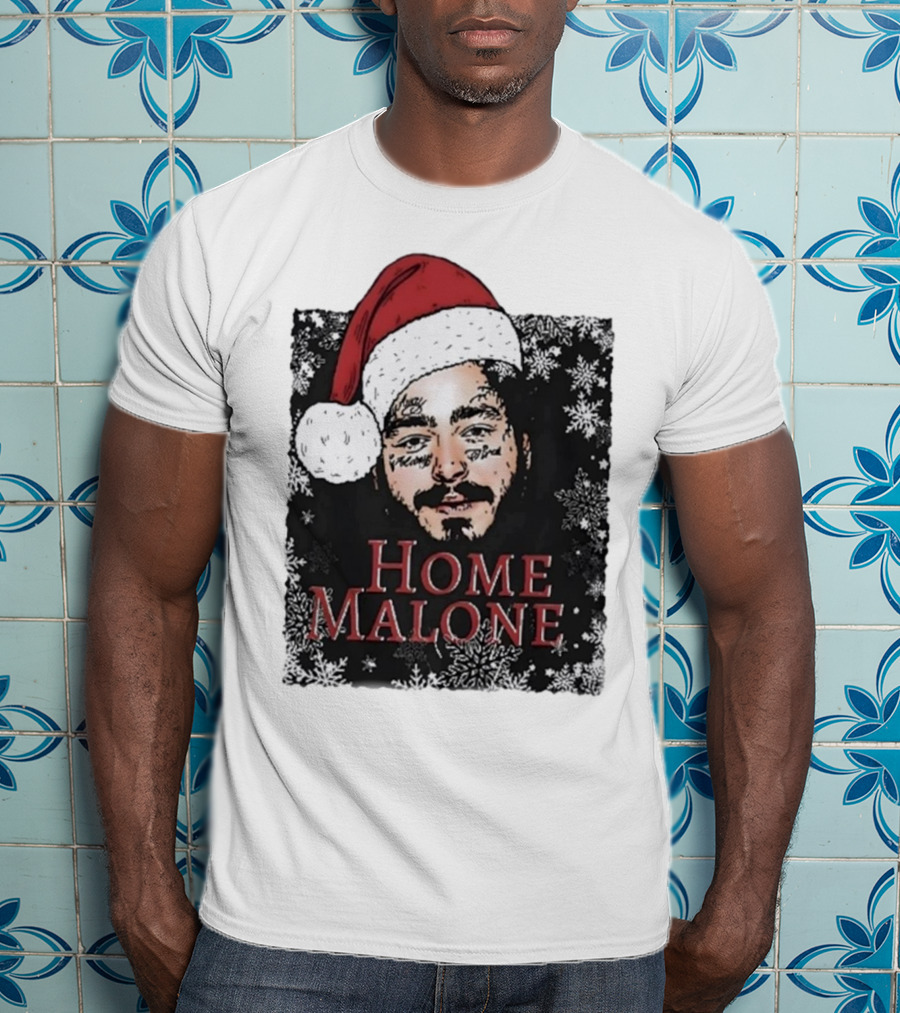 Home Malone Swea Funny Christmas Sweathirt Home Alone Sweathirt Ghost Malone Post Malone Dallas Cowboys Snowflakes Santa Hat T-Shirt