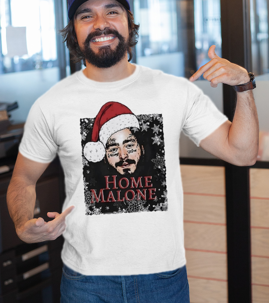 Home Malone Swea Funny Christmas Sweathirt Home Alone Sweathirt Ghost Malone Post Malone Dallas Cowboys Snowflakes Santa Hat T-Shirt