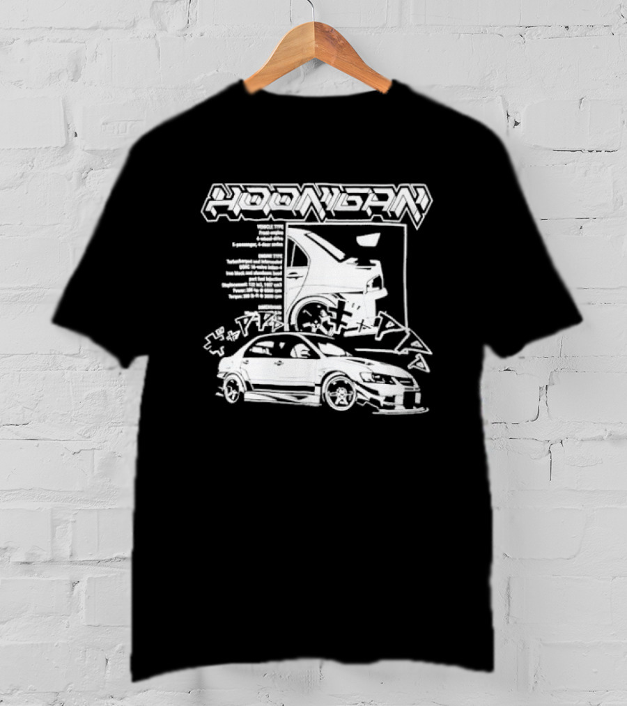 Hoonigan Racing Team 9nine9 Turbocharged Performance Car Graphic Japan Styling T-Shirt