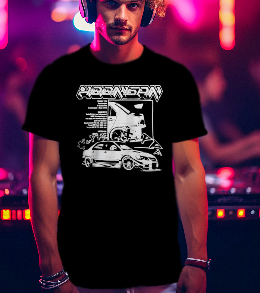 Hoonigan Racing Team 9nine9 Turbocharged Performance Car Graphic Japan Styling T-Shirt