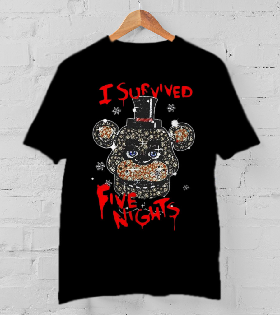 Five Nights Survival Glitter Bear Face T-Shirt