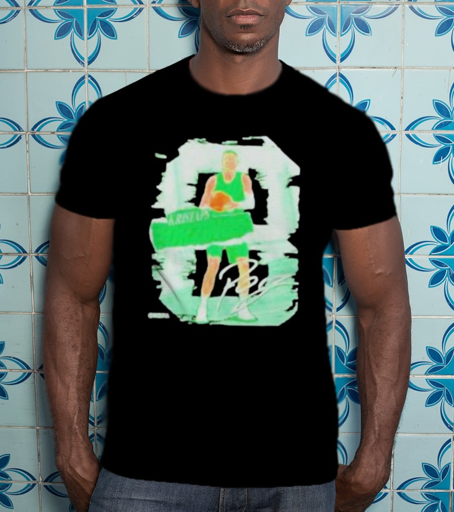 Kristaps Porzingis Boston Green Signature Basketball Player T-Shirt