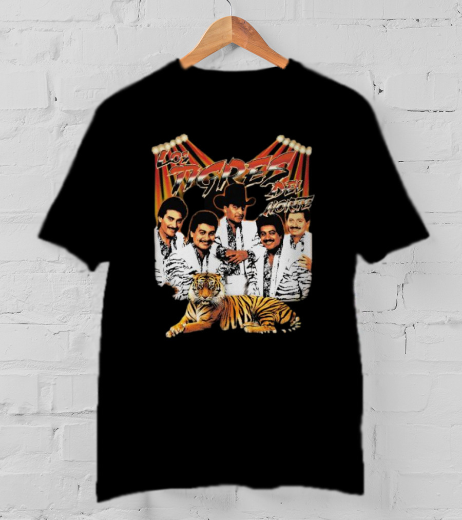 Los Tigres Del Norte Band Members With Tiger Image T-Shirt