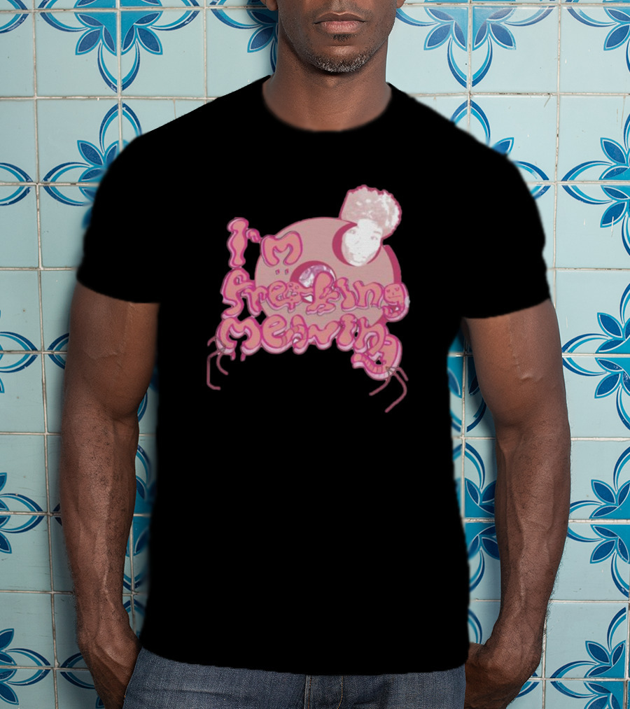 I’m Freaking Mewing Pink Cartoon Style With Portrait And Whiskers T-Shirt