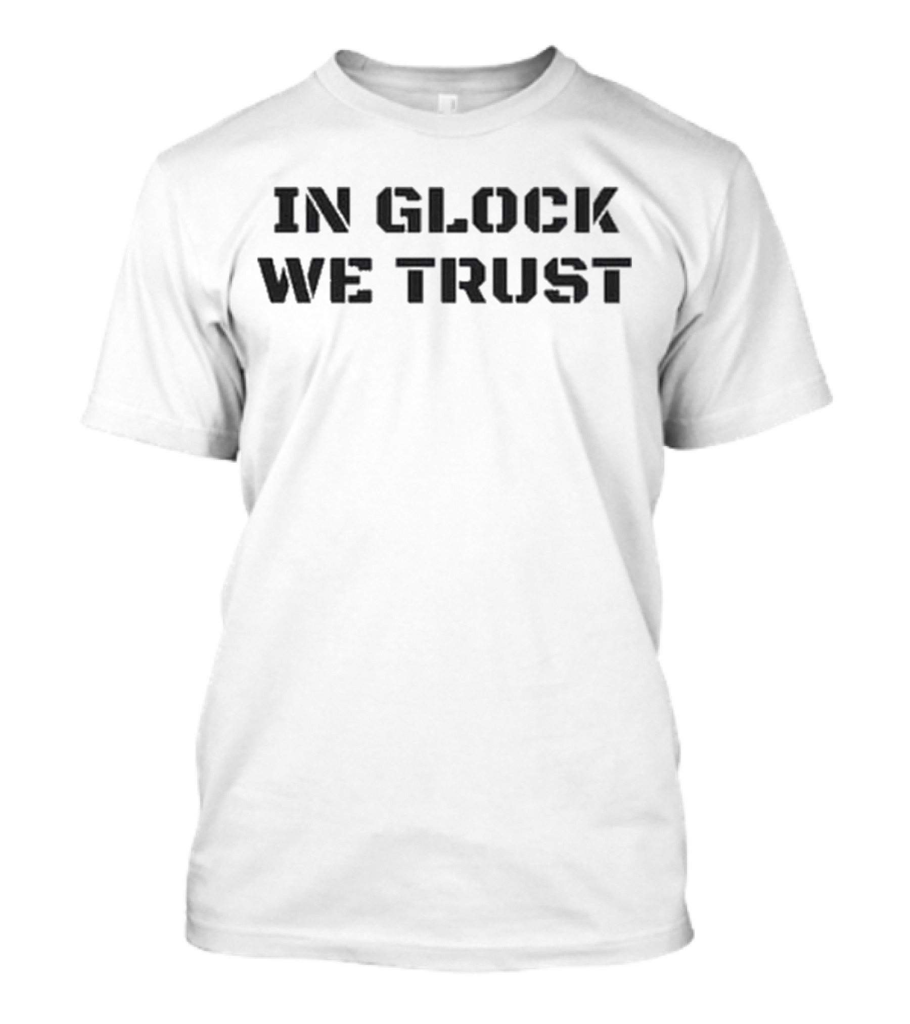 In Glock We Trust Mens Womens Police Cops Gun Rights Military Yellow T-Shirt