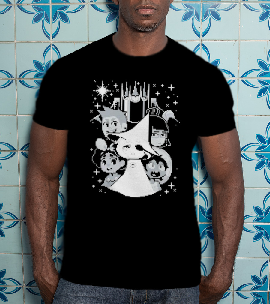 In Stars And Time Characters Pixel Art Cosmic Adventure T-Shirt
