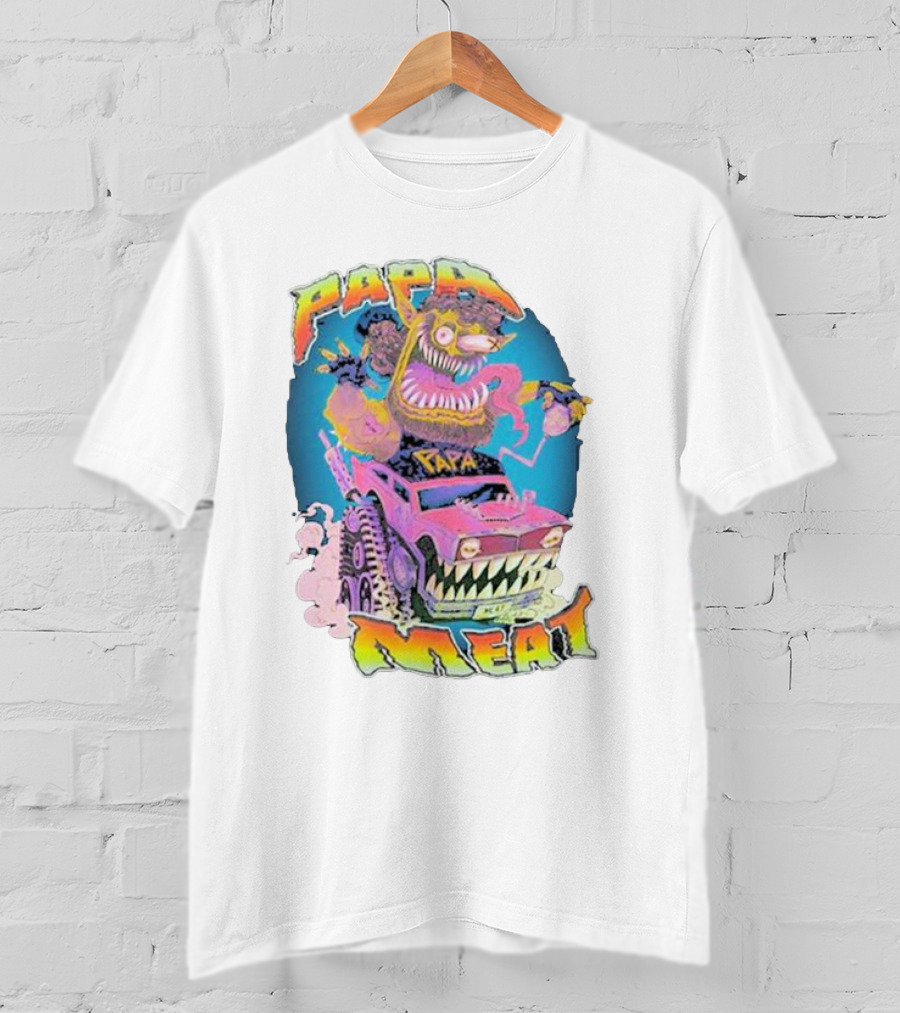 Papa Meat Crazy Monster Truck Adventure T-Shirt
