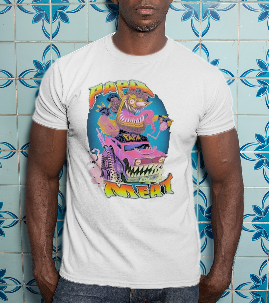 Papa Meat Crazy Monster Truck Adventure T-Shirt