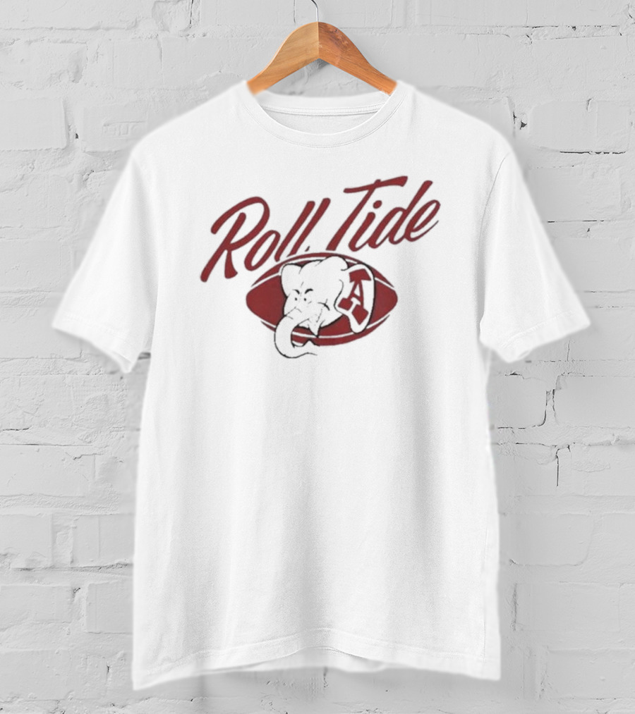 Alabama Roll Tide Football Vintage Ringer Elephant Emblem T-Shirt