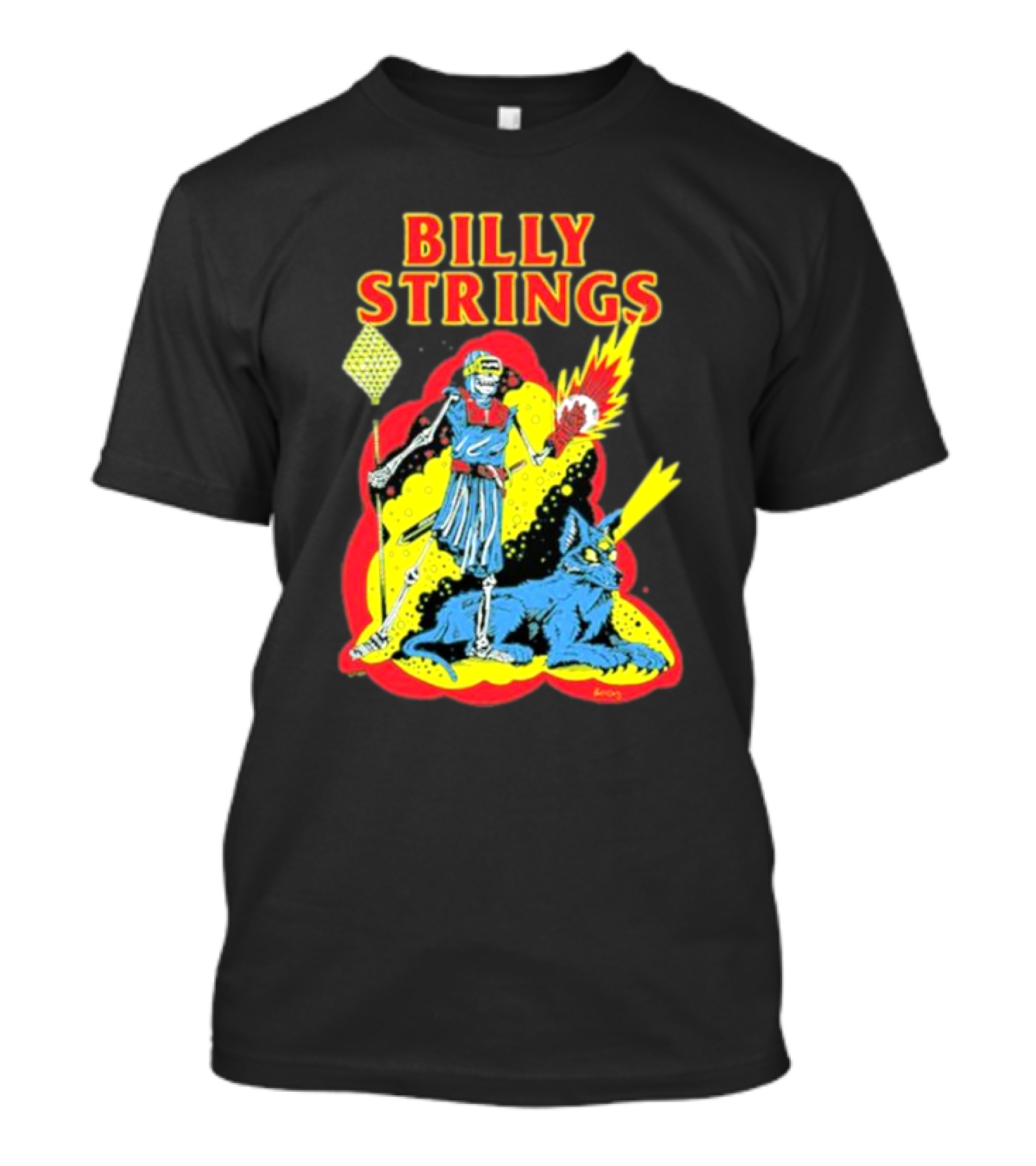 Billy Strings Skeleton Warrior With Blue Cyclops Cat T-Shirt