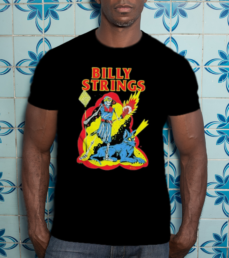 Billy Strings Skeleton Warrior With Blue Cyclops Cat T-Shirt