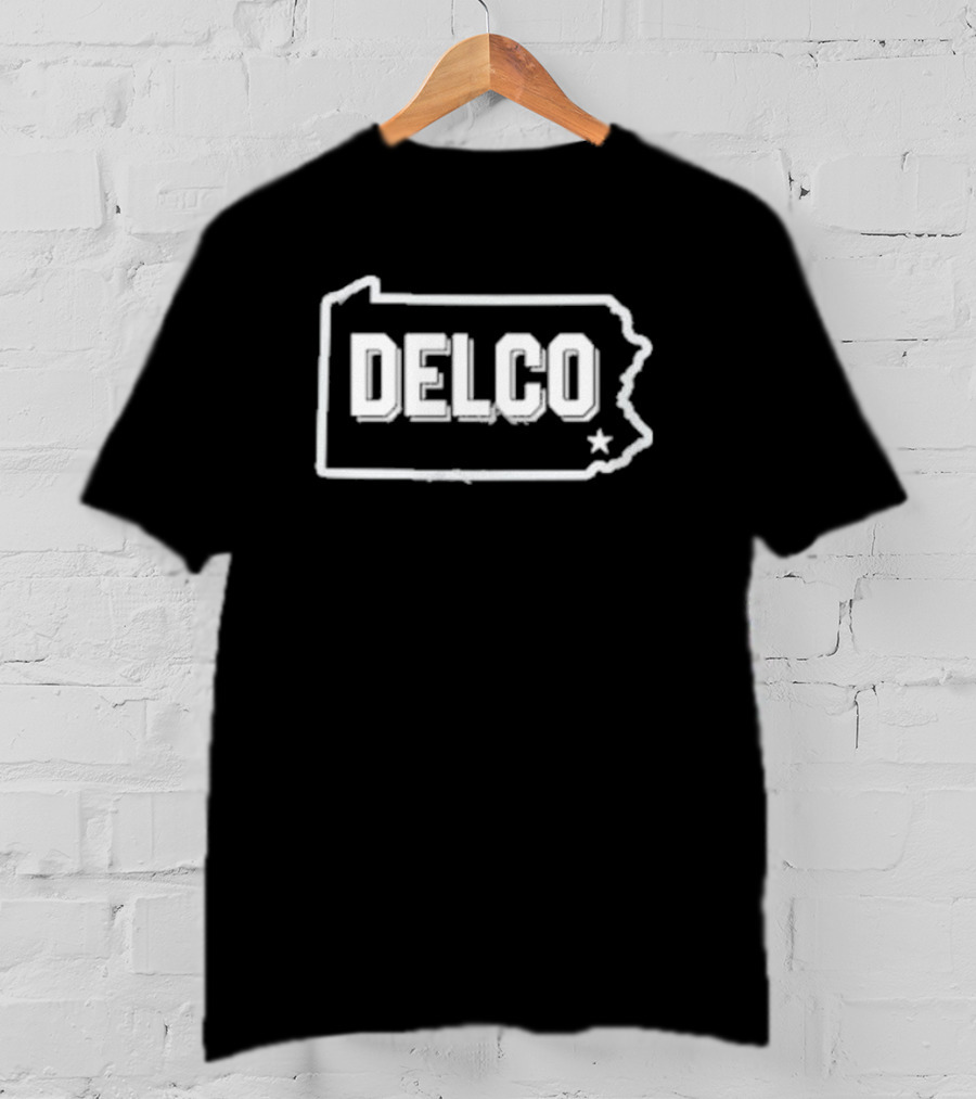 Blue Rooted Delco PA Midnight Pennsylvania Outline T-Shirt