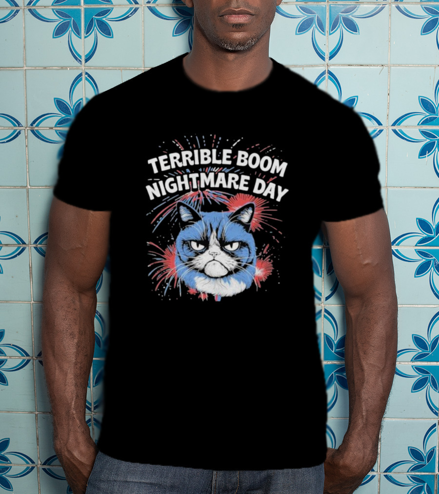 Terrible Boom Nightmare Day Cat Explosion T-Shirt