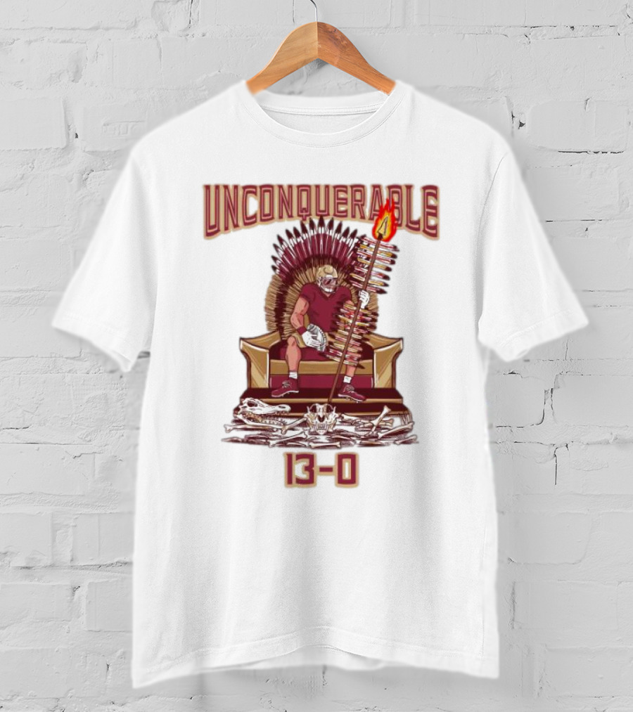 Florida State Seminoles Unconquerable 13-0 Throne King T-Shirt
