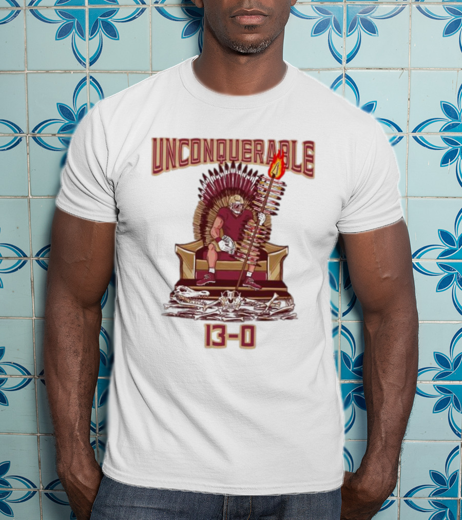 Florida State Seminoles Unconquerable 13-0 Throne King T-Shirt