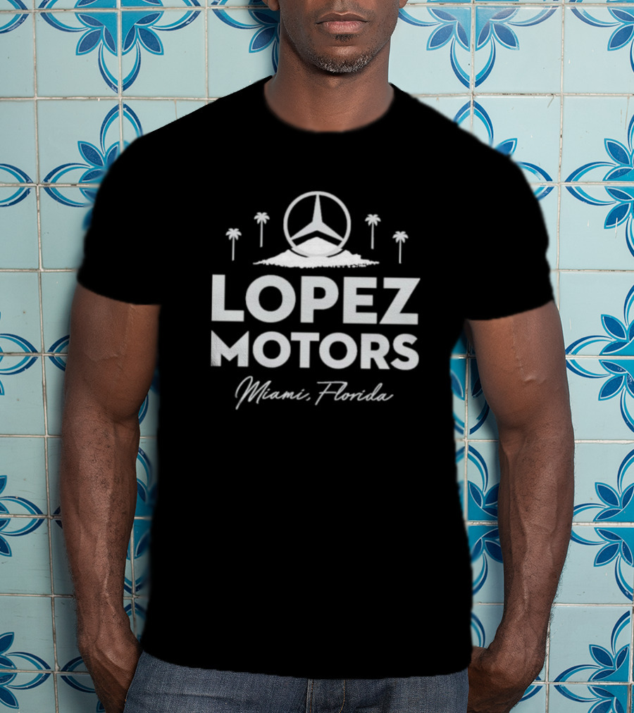 Mercedes Benz Lopez Motors Miami Florida Palms T-Shirt