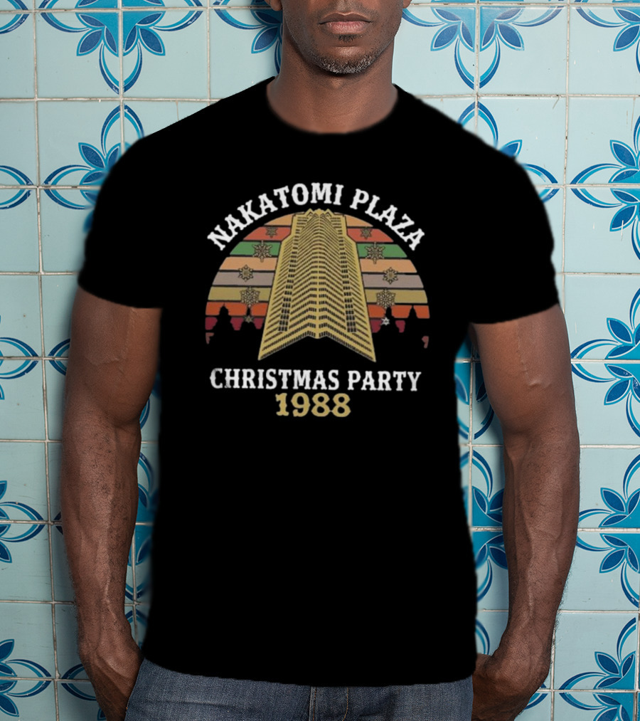 Nakatomi Plaza Christmas Party 1988 Festive Holiday Movie T-Shirt