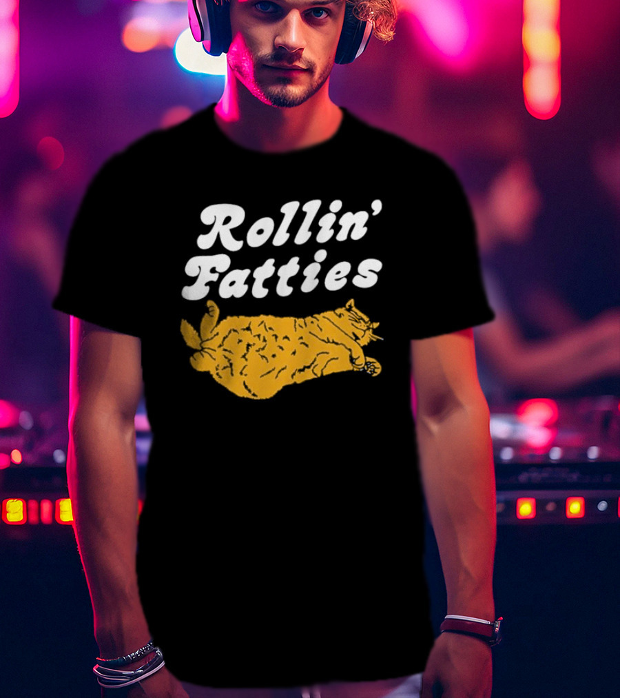 Rollin' Fatties Cat Comical Feline T-Shirt