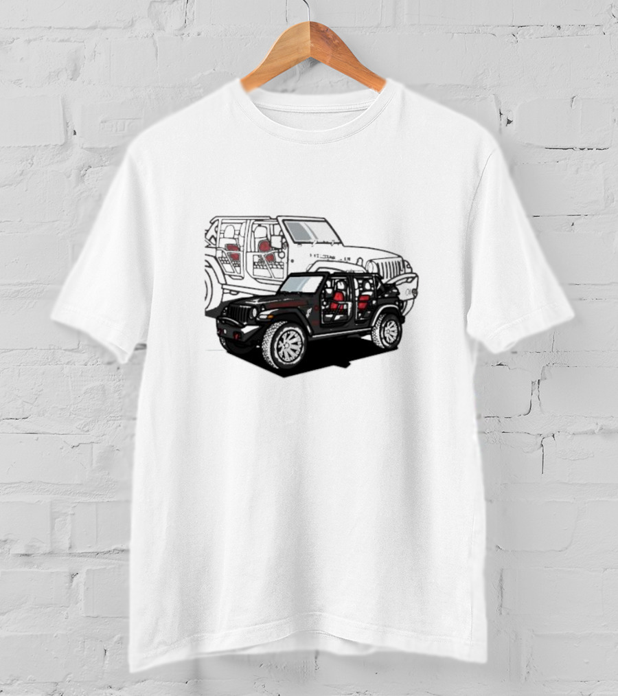 Tunic Jeep Car Illustration With Adventure Elements T-Shirt