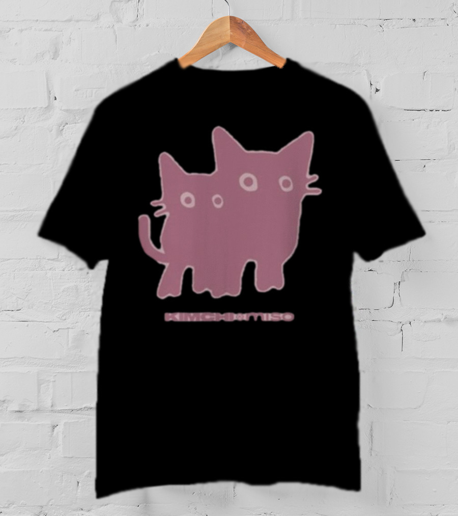 Twins Cat Kimchi Miso Retro Feline Duo T-Shirt