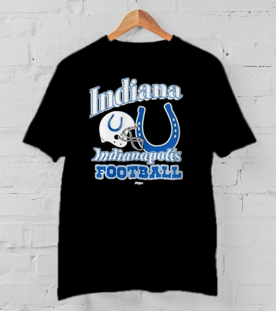 Indiana Indianapolis Colts Football Helmet Horseshoe T-Shirt