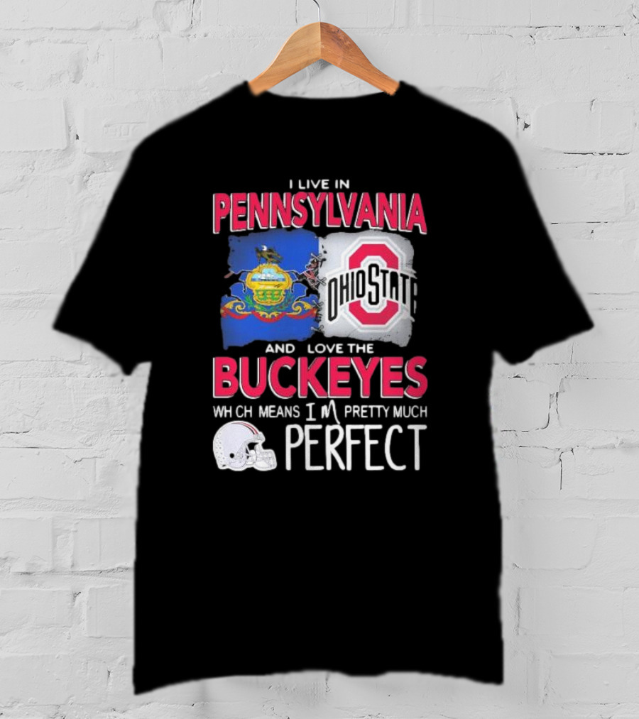 I Live In Pennsylvania Love The Ohio State Buckeyes Pretty Much Perfect T-Shirt