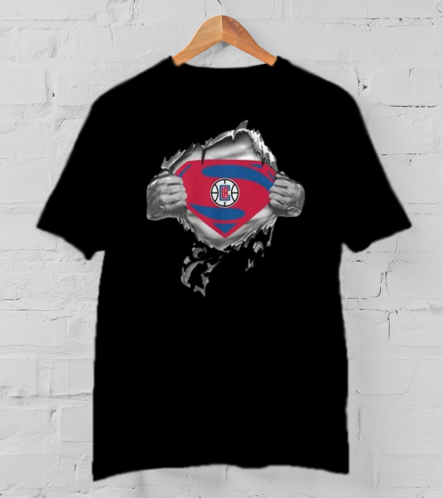 LA Clippers Superhero Emblem Reveal T-Shirt