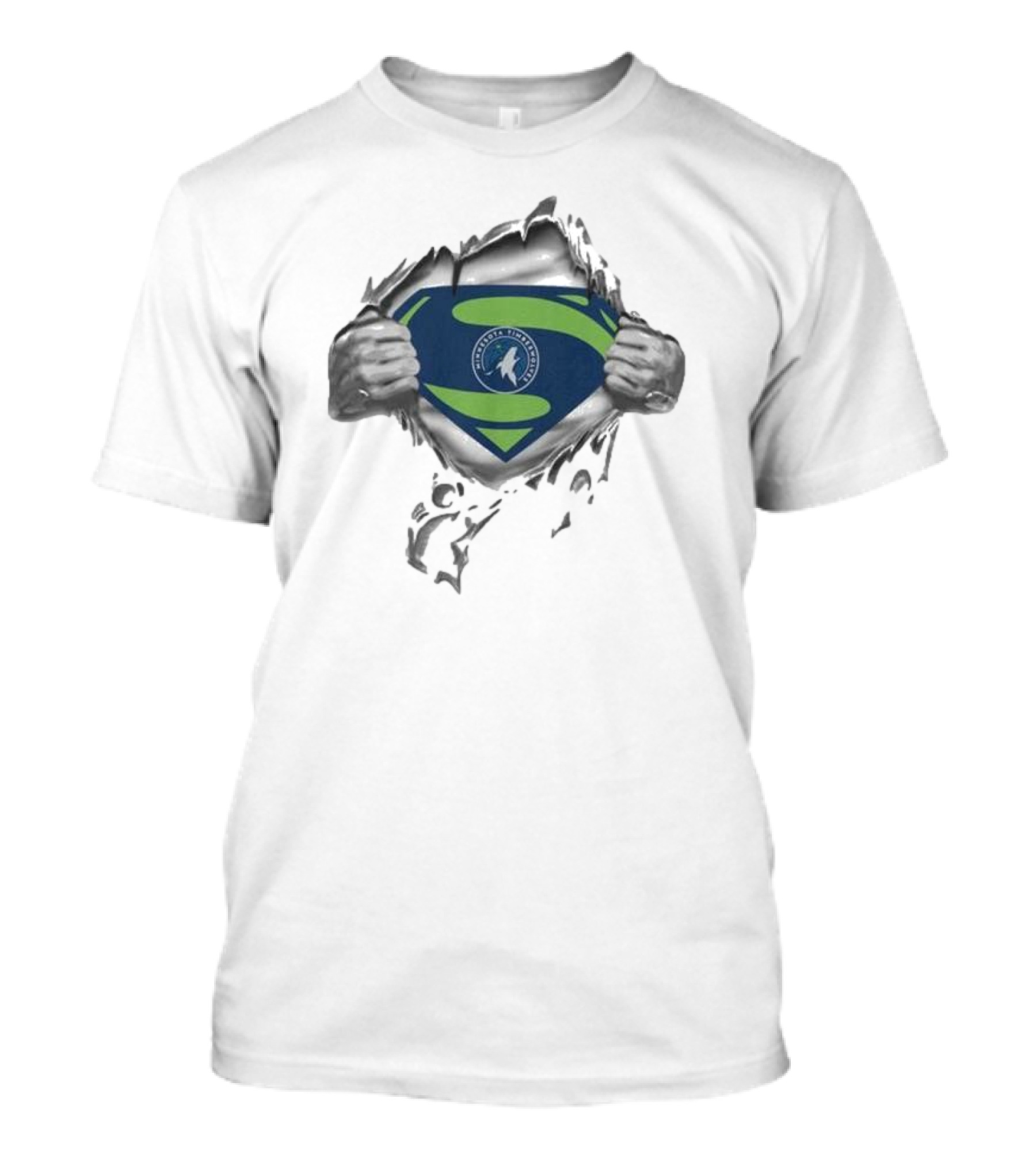 Minnesota Timberwolves Superman Logo Fusion T-Shirt