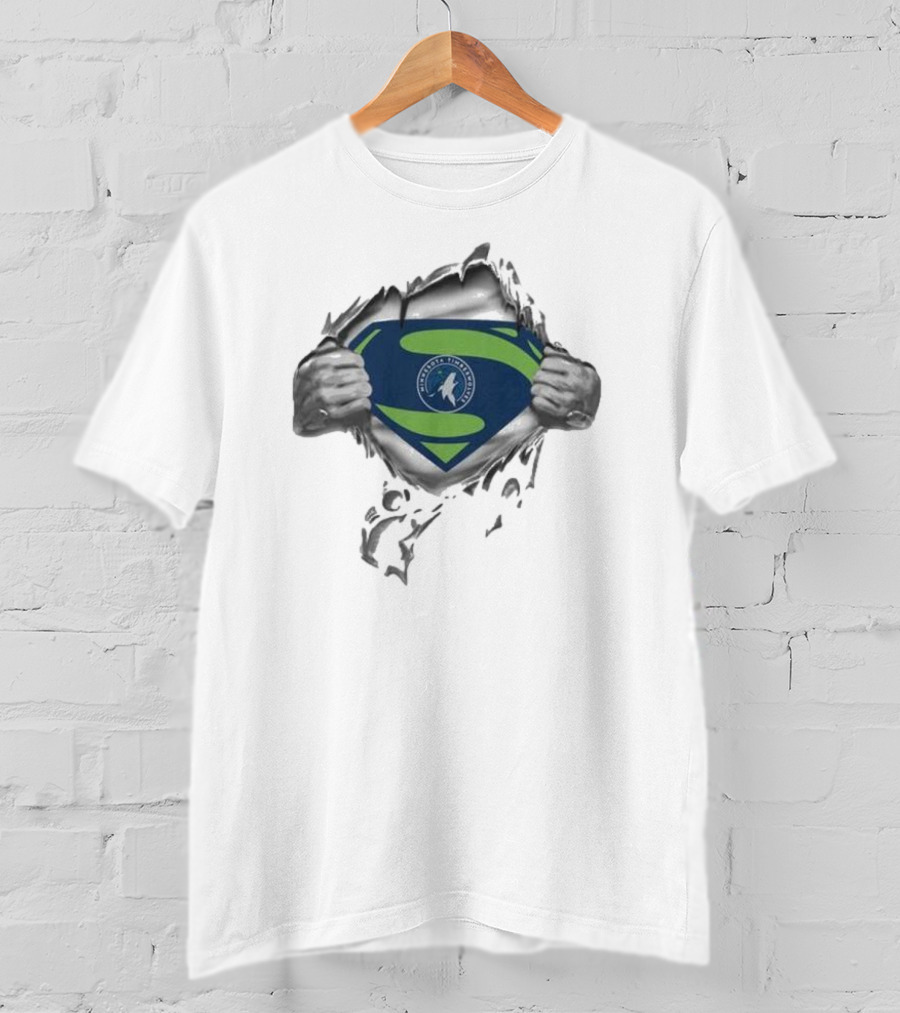 Minnesota Timberwolves Superman Logo Fusion T-Shirt