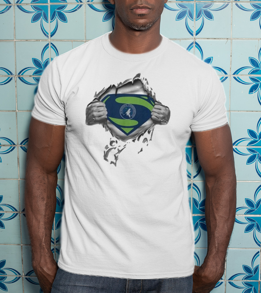 Minnesota Timberwolves Superman Logo Fusion T-Shirt