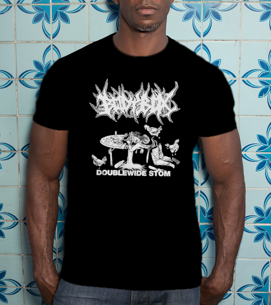 BODYBOX DOUBLEWIDE STOMP Table Chaos With Chickens T-Shirt