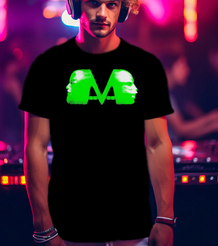 Mansionz M Faces Neon Green Portrait T-Shirt