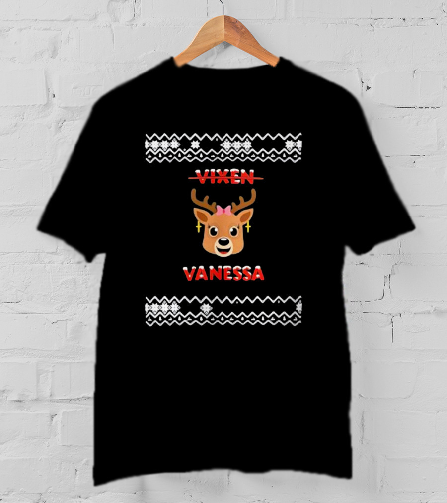 Vixen Vanessa Reindeer Mrs Claus Festive Holiday T-Shirt