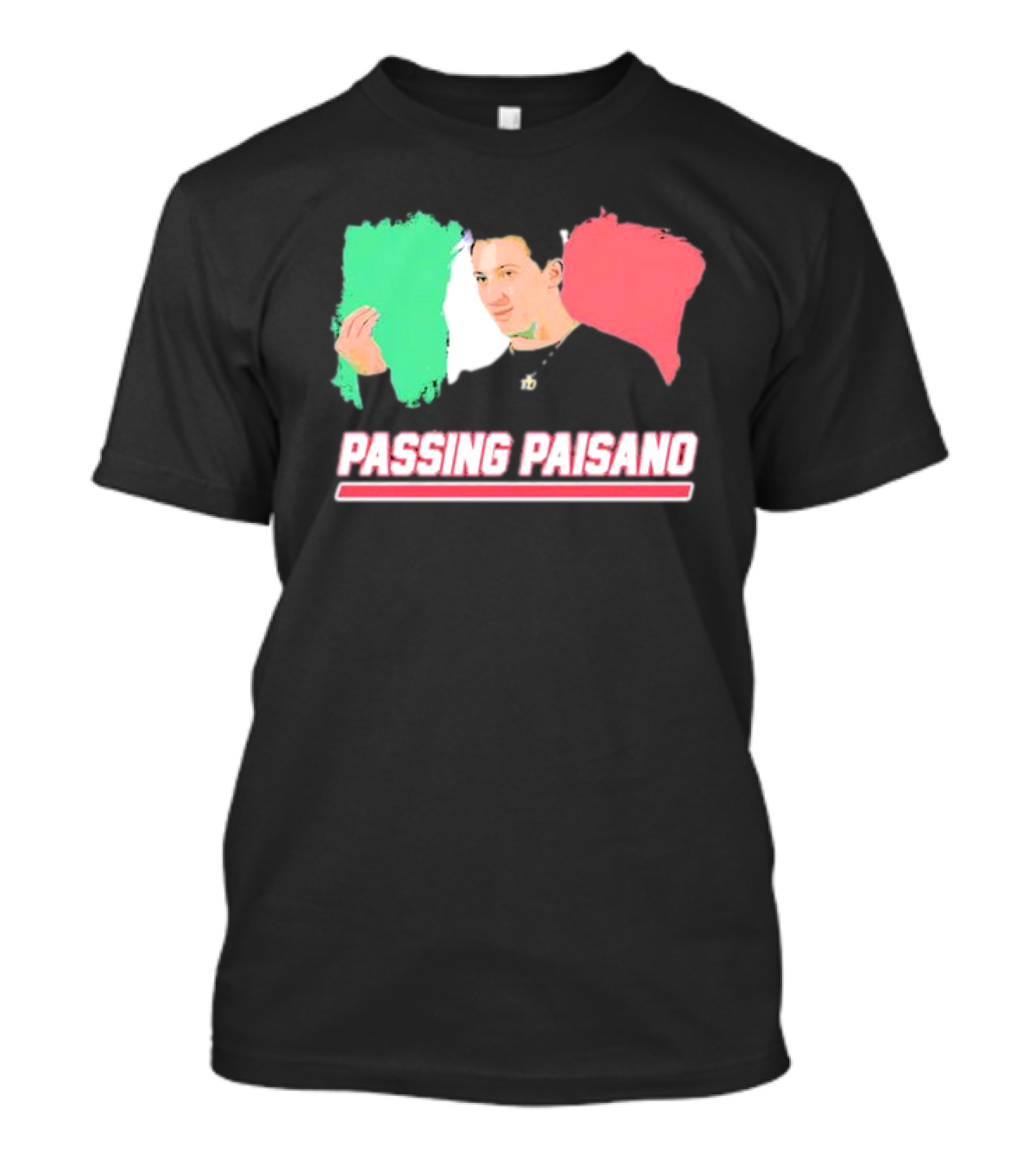 Passing Paisano Italian Gesture Flag Background T-Shirt