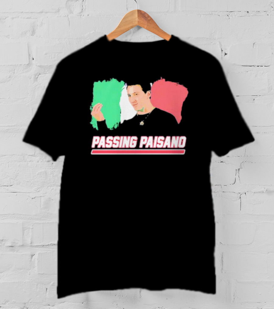 Passing Paisano Italian Gesture Flag Background T-Shirt