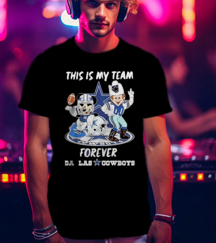 THIS IS MY TEAM FOREVER DALLAS COWBOYS FOOTBALL MASCOT STAR T-Shirt