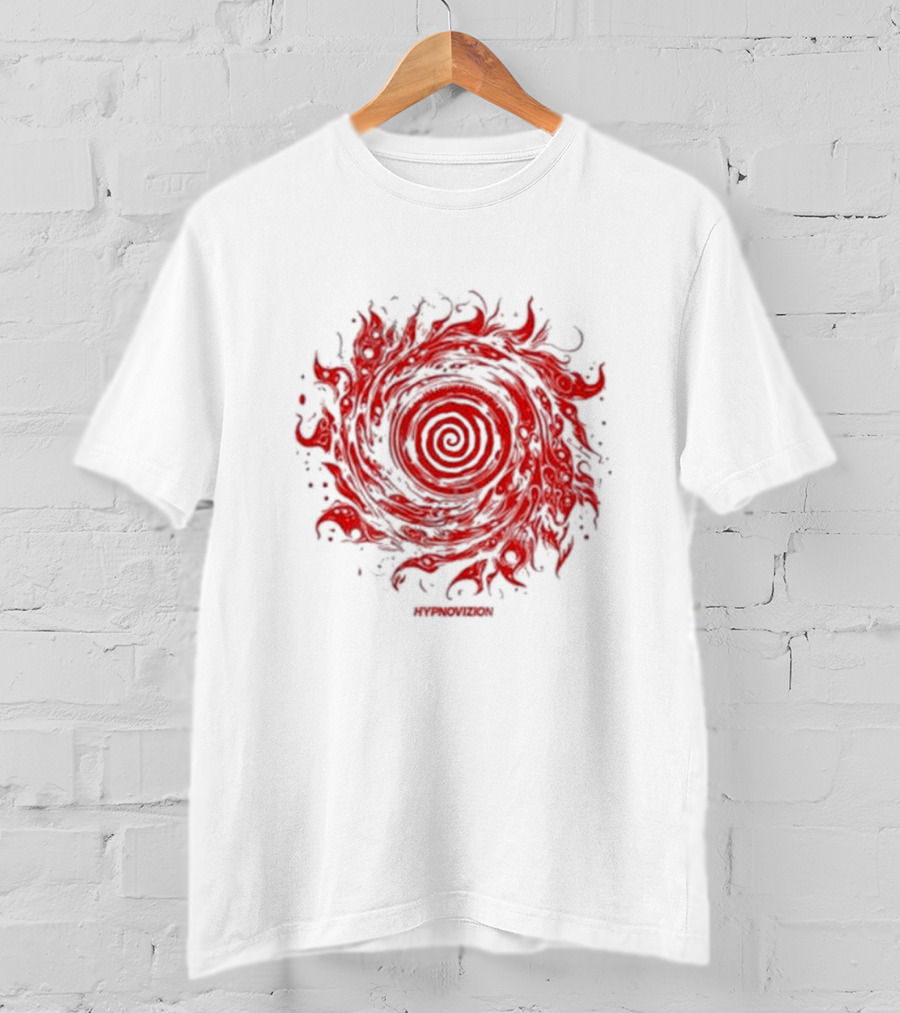 Vortex Flocked Invincible Fire Spiral T-Shirt