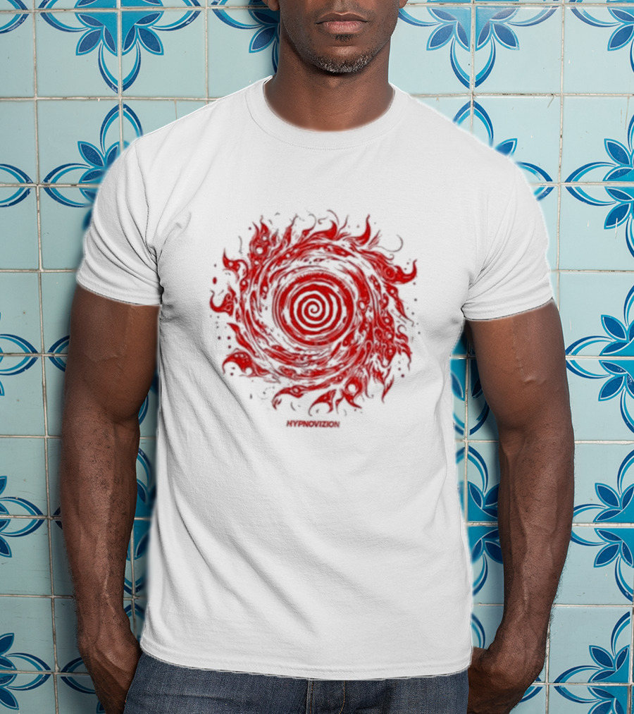 Vortex Flocked Invincible Fire Spiral T-Shirt