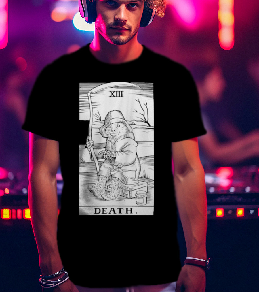 Bear XIII Death Tarot Card Sitting With Scythe T-Shirt